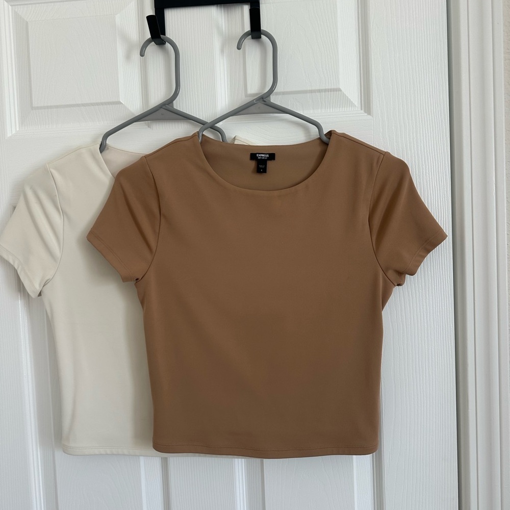 Express Tan and Cream Short Sleeve Tees